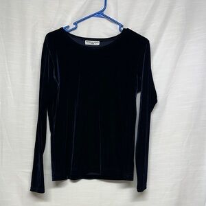 Chic Royal Blue Velvet Women's Tunic Top perfect for holiday